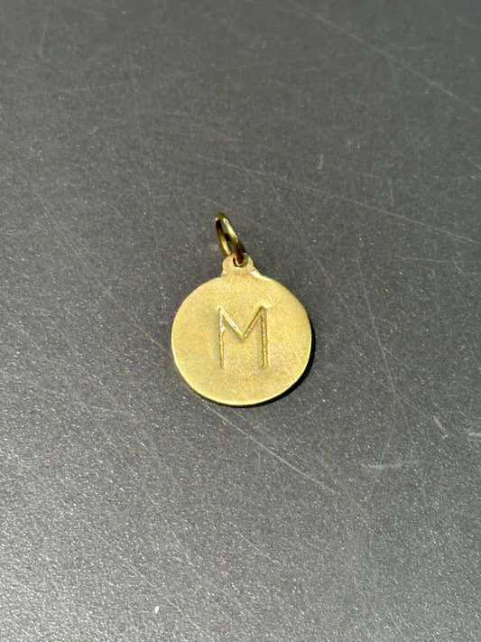 复古 14K“M”字母吊饰
