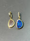 14K Gold Natural Boulder Opal Diamond Earring