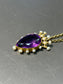 Victorian 14K Gold Amethyst Natural Pearl Crown Pendant