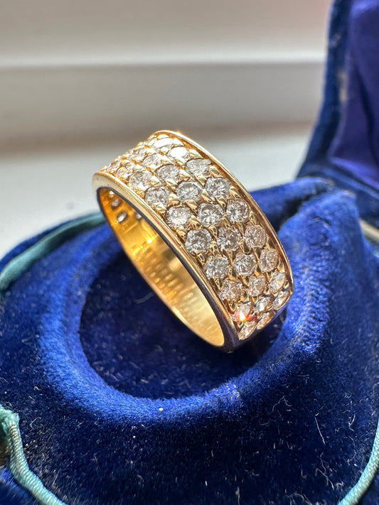 Vintage French 18K Gold Pave Set Diamond Ring SZ 4.5