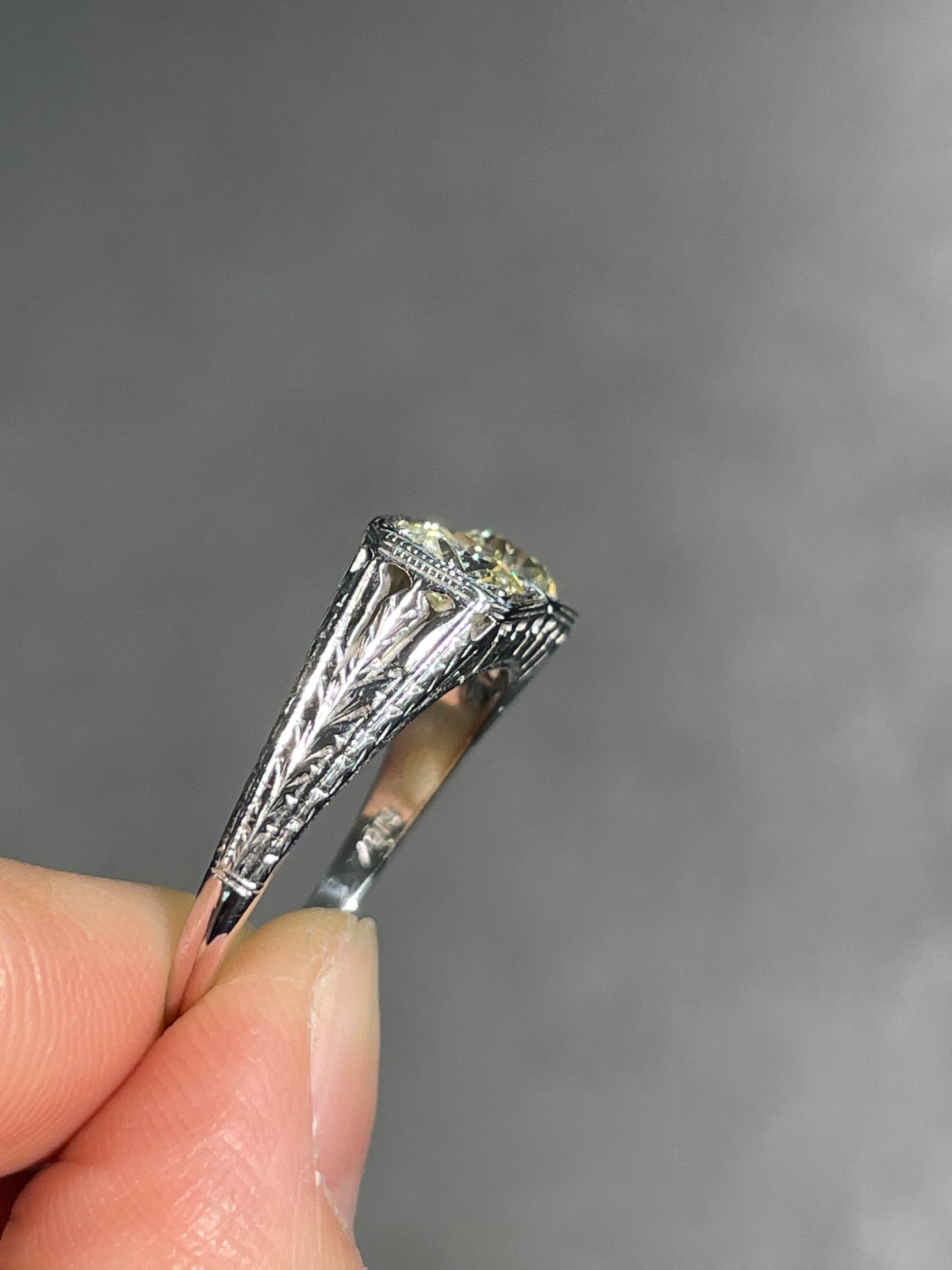 Antique Edwardian 18K Gold 1.64 CTW Diamond Toi Et Moi Ring