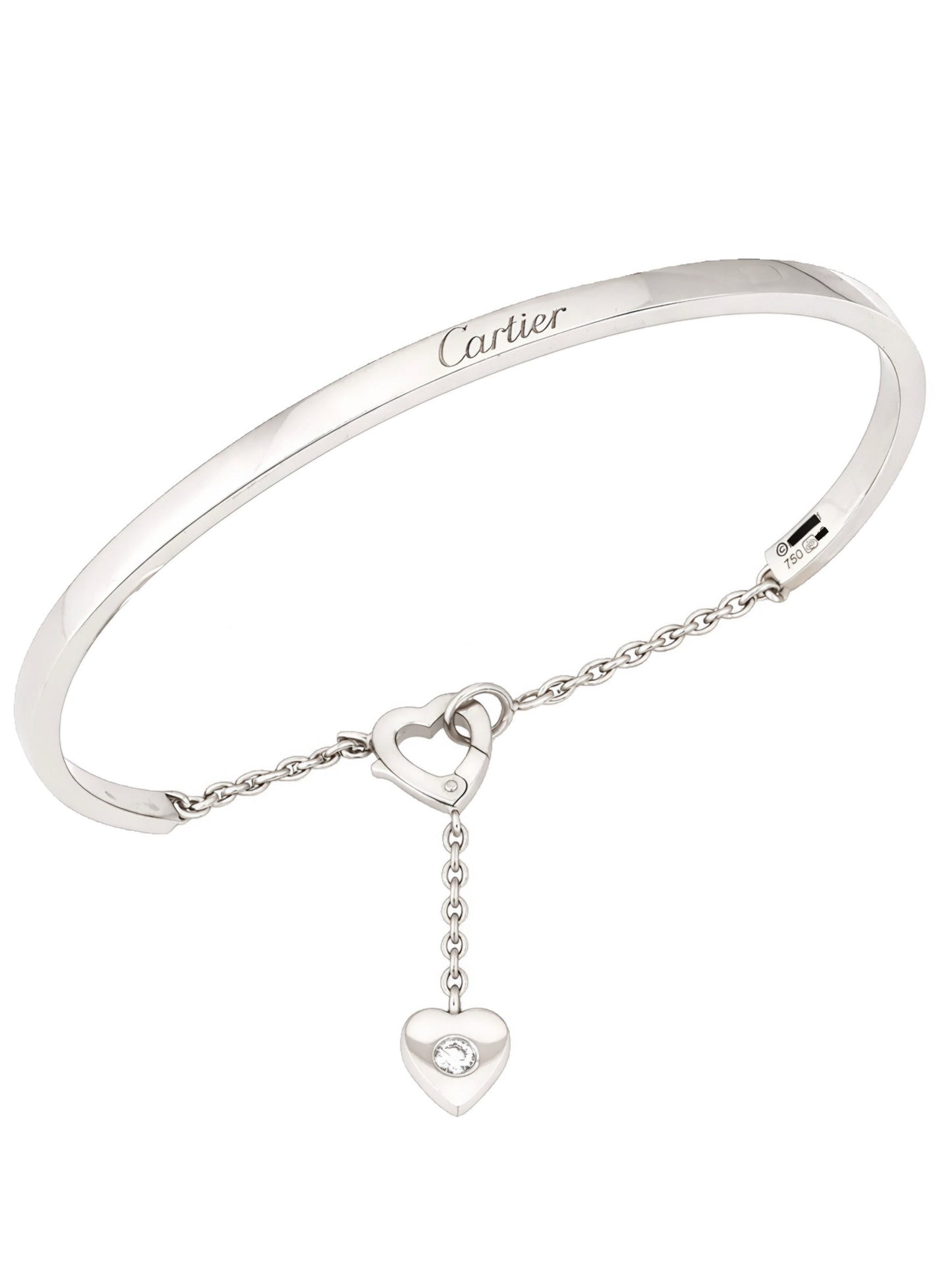 Cartier 18K Gold Mon Amour Diamond Bracelet Size 17