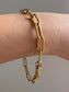 Vintage 18K Gold Solid Paper Clip Chain Bracelet