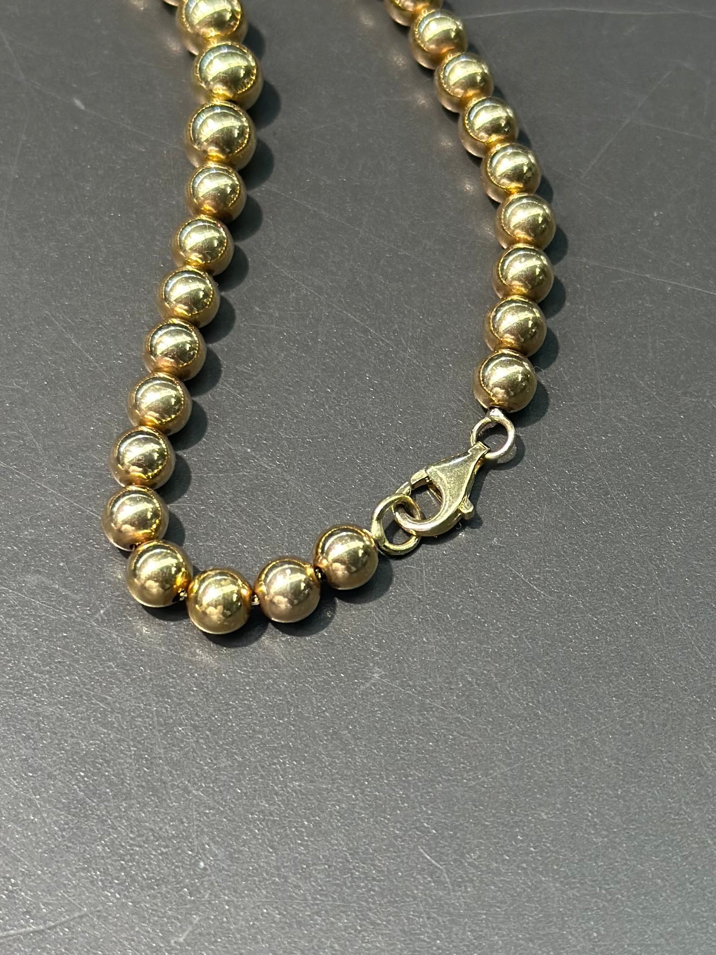 Vintage 14K Gold Graduated Bead Necklace 17.0 inch