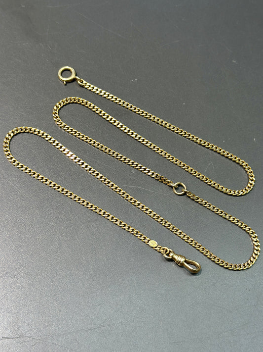 Art Deco 14K Gold Curb Link Chain 24.5”