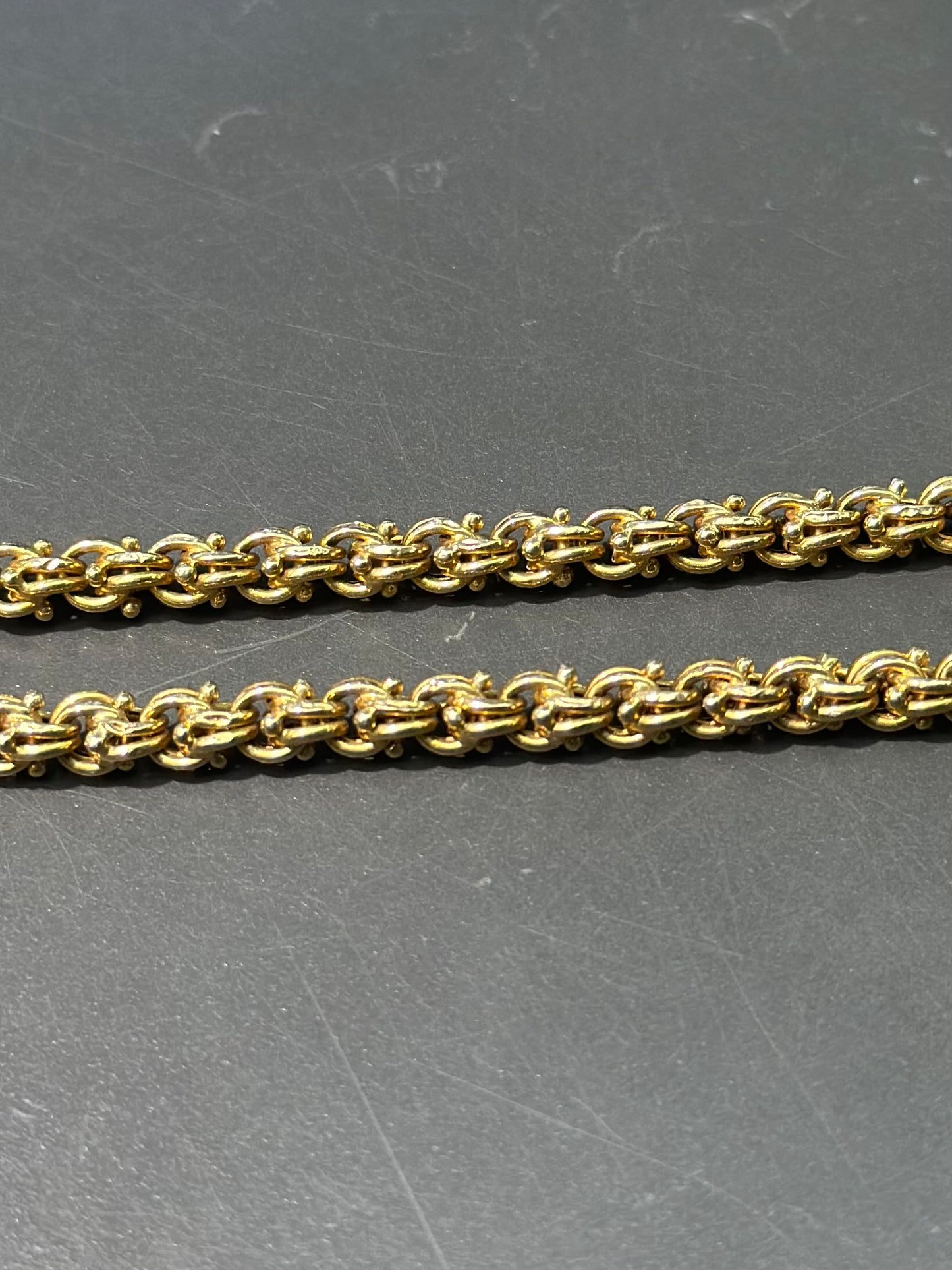 Antique 18K Gold Fancy Link Watch Chain