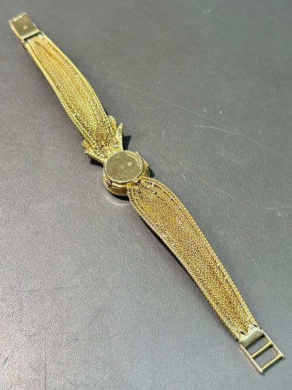 French 18K Gold UTI Hidden Bow Watch 7.0 inch