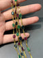 Vintage 18K Gold Emerald Sapphire and Ruby Curb Link Necklace