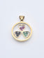 Vintage 14K Gold Sapphire Ruby Emerald Clover Shaker Charm