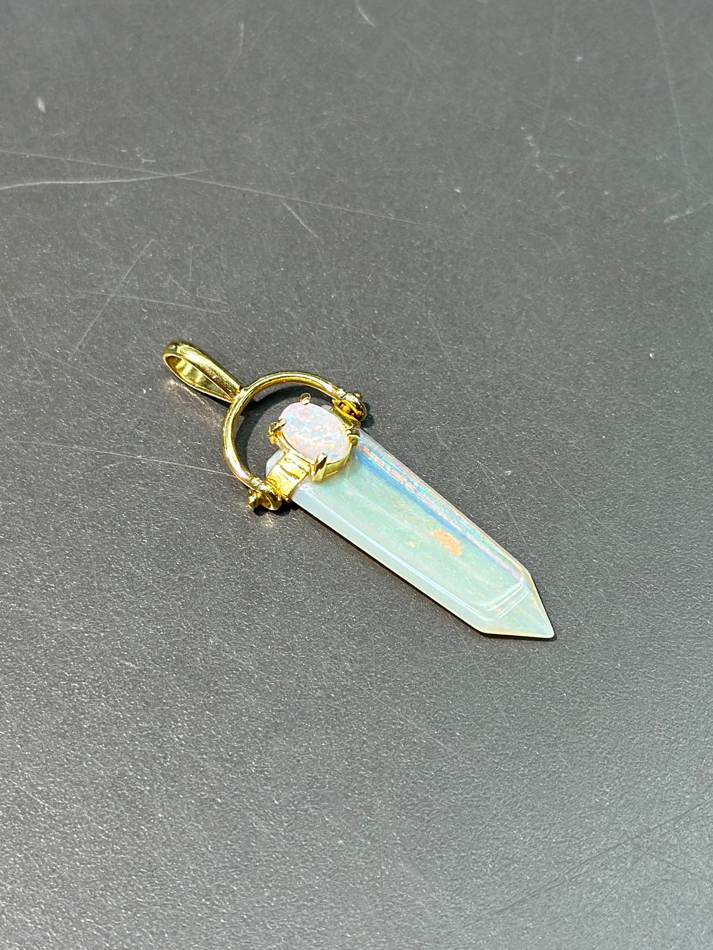 14K Gold Opal Charm