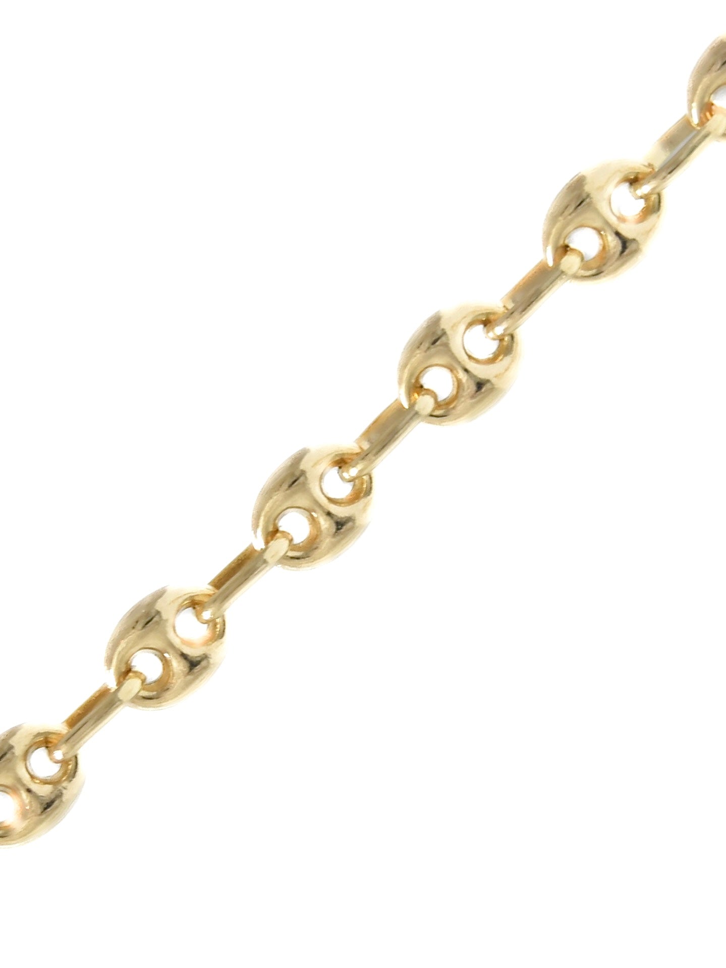 14K Gold 4.5 mm Puffy Mariner Chain Necklace