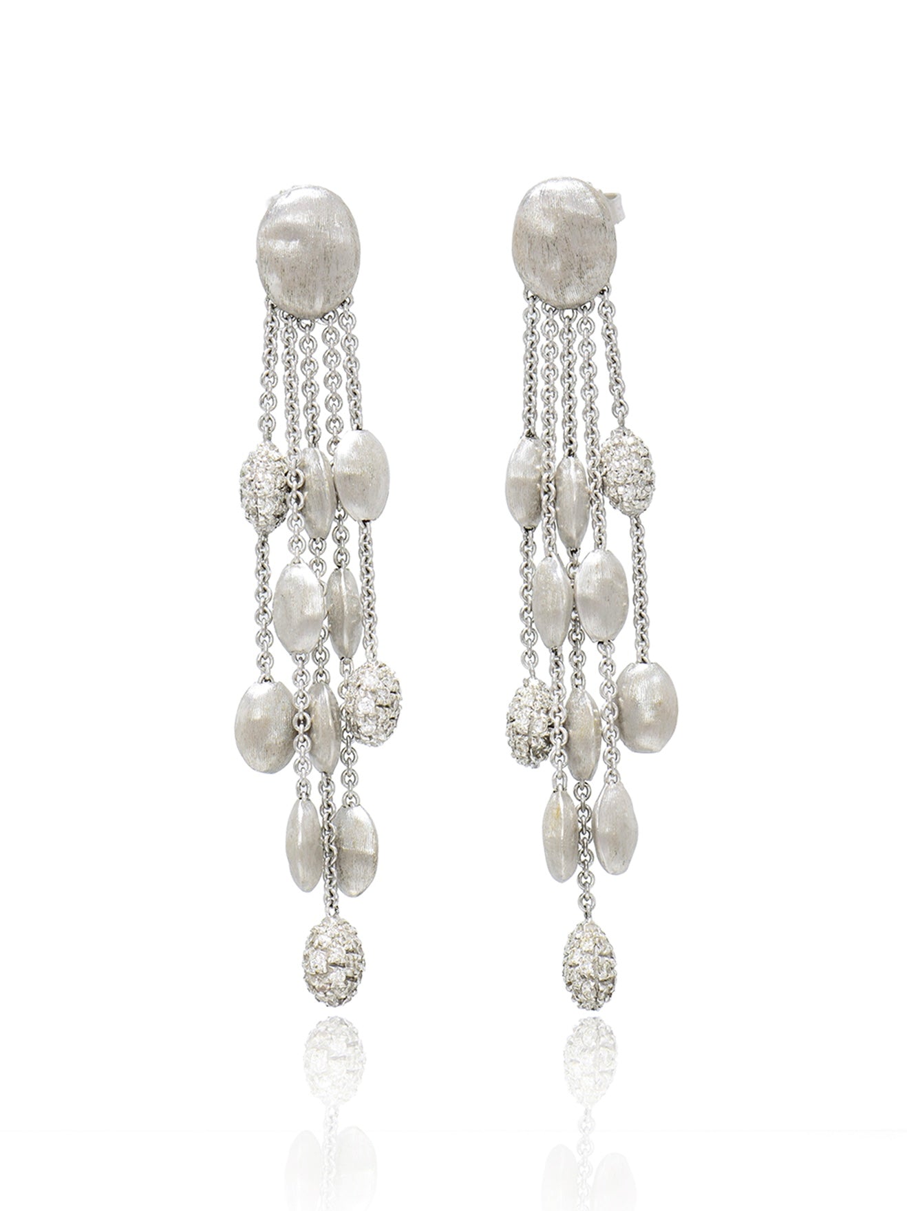 Marco Bicego 18K White Gold Diamond Chandelier Earrings