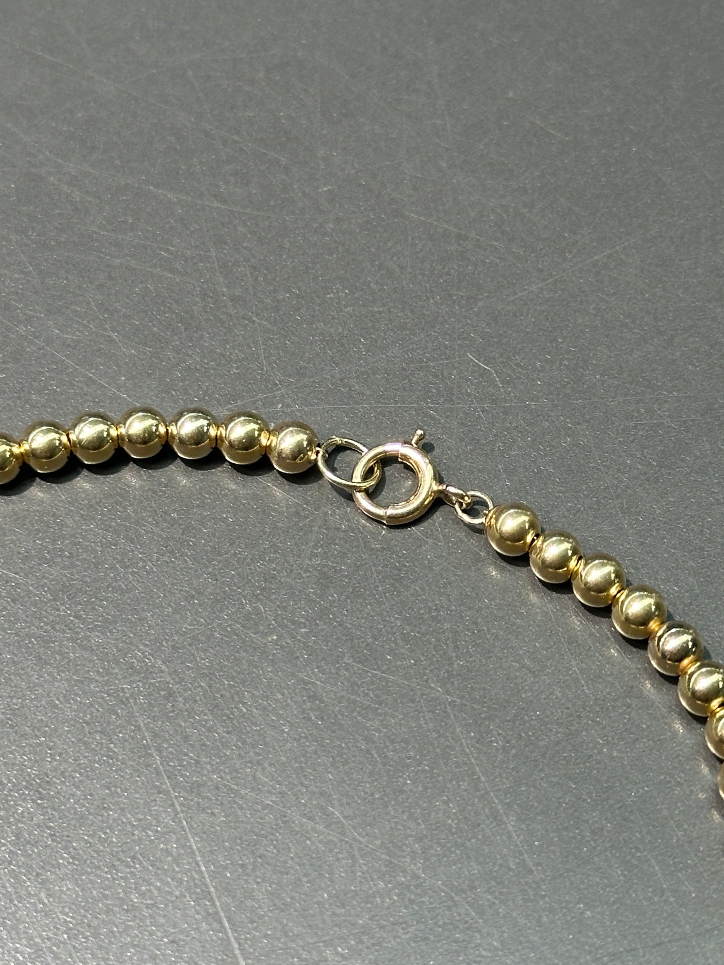 Vintage 14K Gold Graduated Bead Necklace