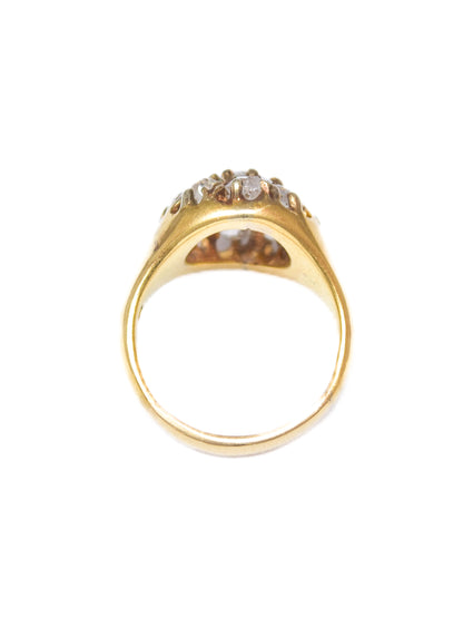 Antique 18K Gold 2.25 CTW Diamond Cluster Ring