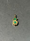 18K Gold Emerald and Diamond Halo Pendant