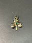 Vintage 14K Yellow Gold Natural Emerald Clover Charm