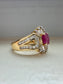 Vintage 14K Gold Ruby Diamond Ring