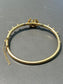 Antique 14K Gold Citrine and Seed Pearl Horseshoe Bangle Bracelet