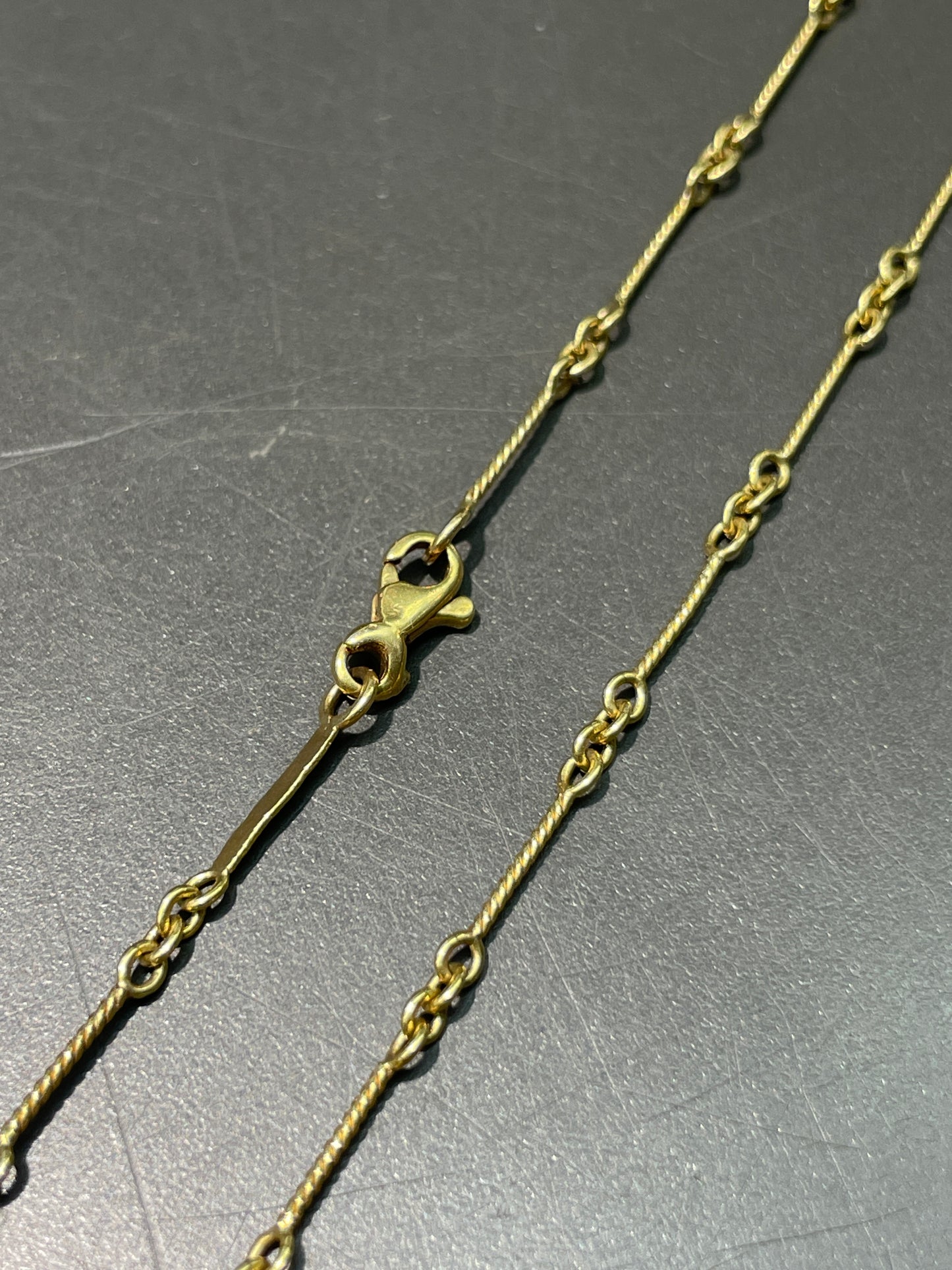 14K Gold Twisted Bar Chain Necklace
