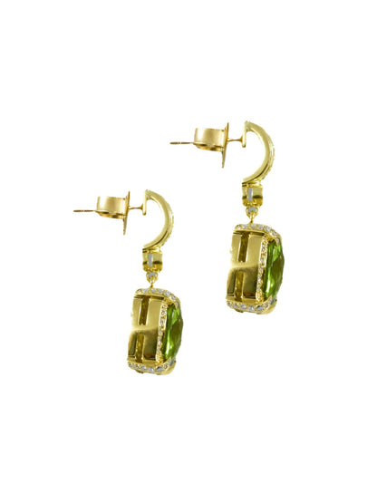 Charles Krypell 18K Gold Peridot Diamond Earring