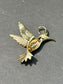 Vintage 14K Gold Diamond Hummingbird Pendant