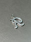 14K White Gold Diamond R Letter Charm