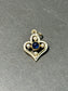 Art Nouveau 14K Yellow Gold Sapphire White Enamel Motif Charm