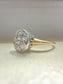 Antique Platinum 14K Gold Diamond Cluster Ring SZ 4.5