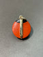 Vintage 18K Yellow Gold Gasper Onyx Inlaid Ladybug Charm Pendant