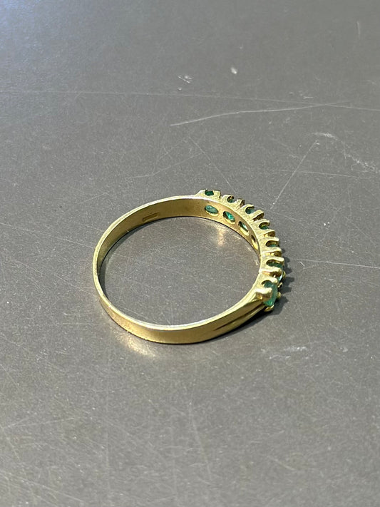 复古 18K 金绿宝石戒指