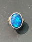 14K Gold Black Opal Diamond Ring GIA Certified SZ 7