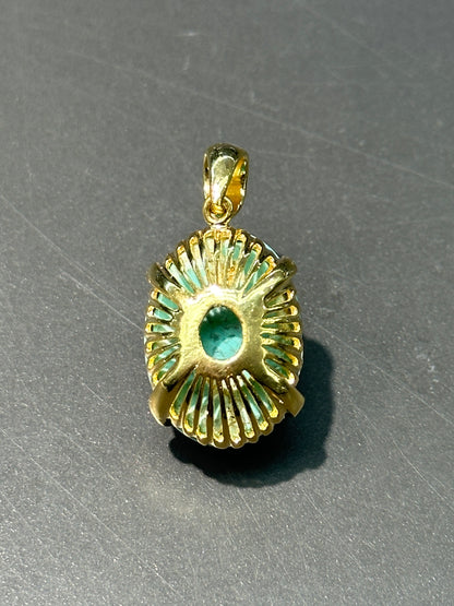 14K 金天然波斯绿松石吊坠