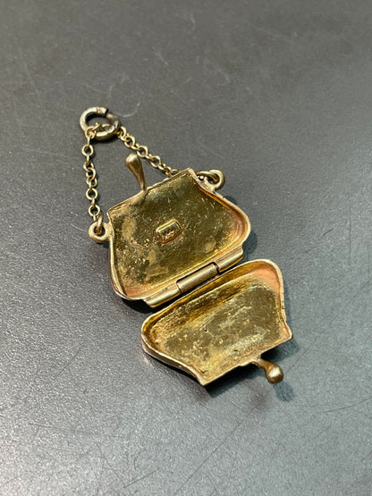 Vintage 14K Yellow Gold Articulated Purse Bag Charm Pendant