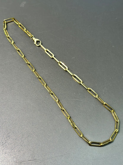 14K 金空心回形针链项链