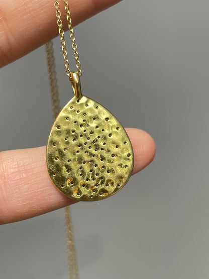 Ippolita 18K Yellow Gold 0.34 CTW Crinkle Teardrop Pendant Necklace