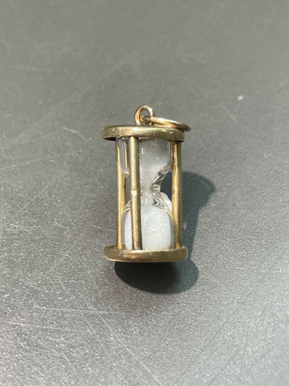 Vintage 14K Gold Working Hourglass Charm