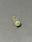 18K Yellow Gold Emerald Diamond Halo Charm