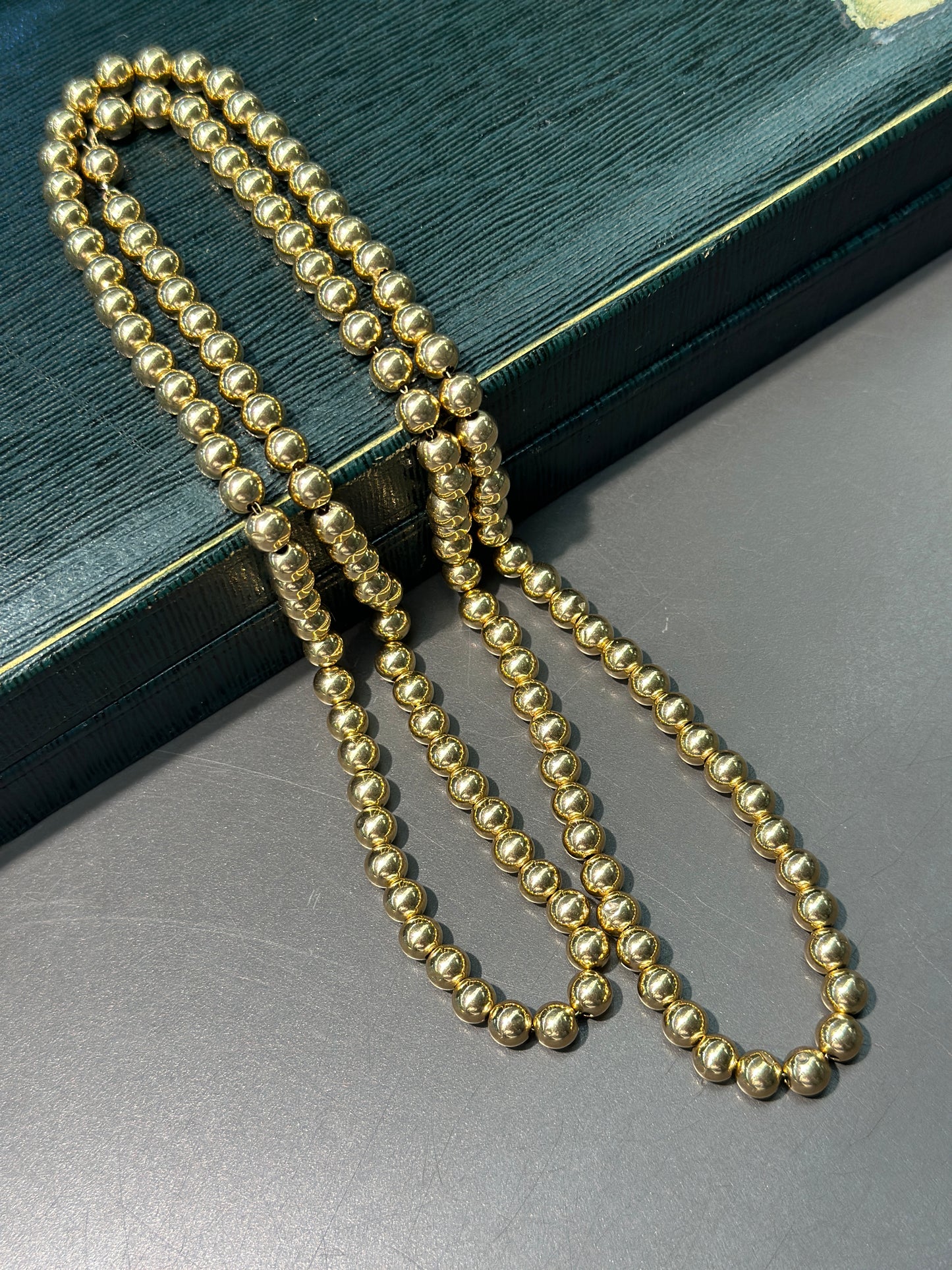 Vintage 14K Gold Bead Necklace