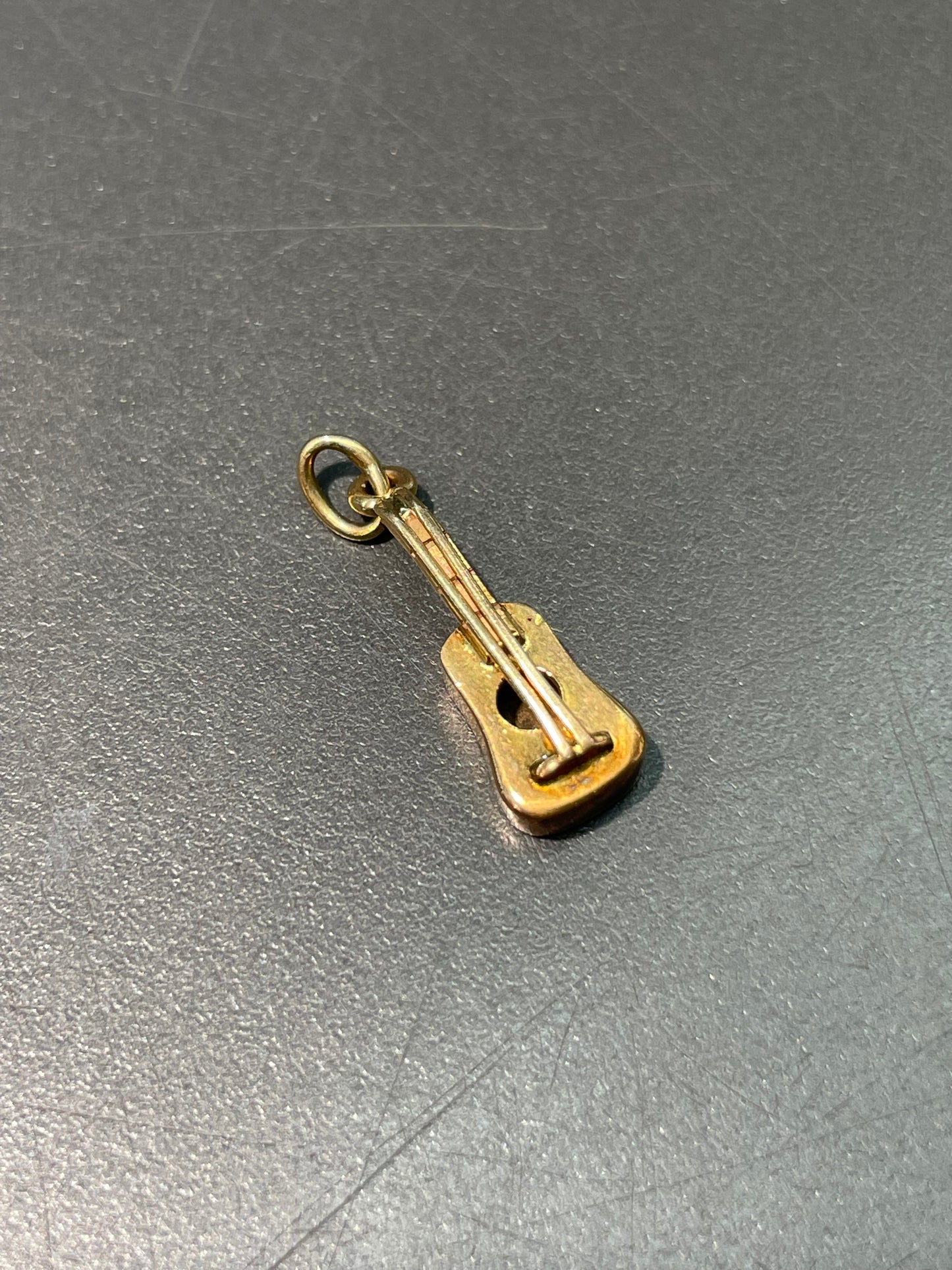 Vintage 14K Yellow Gold Guitar Charm Pendant