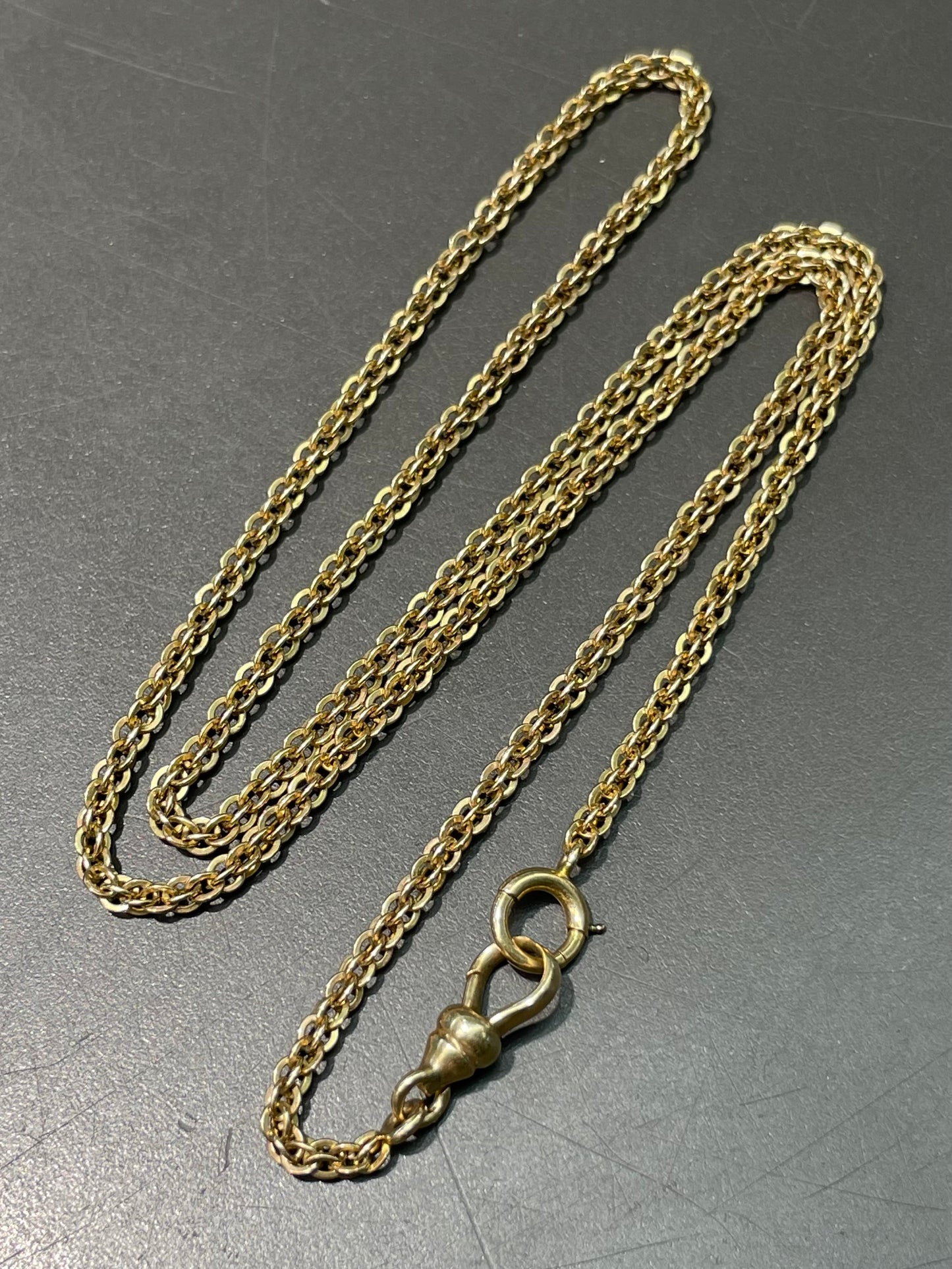 Antique 14K Gold Fancy Link Watch Chain Necklace 20.0 inch