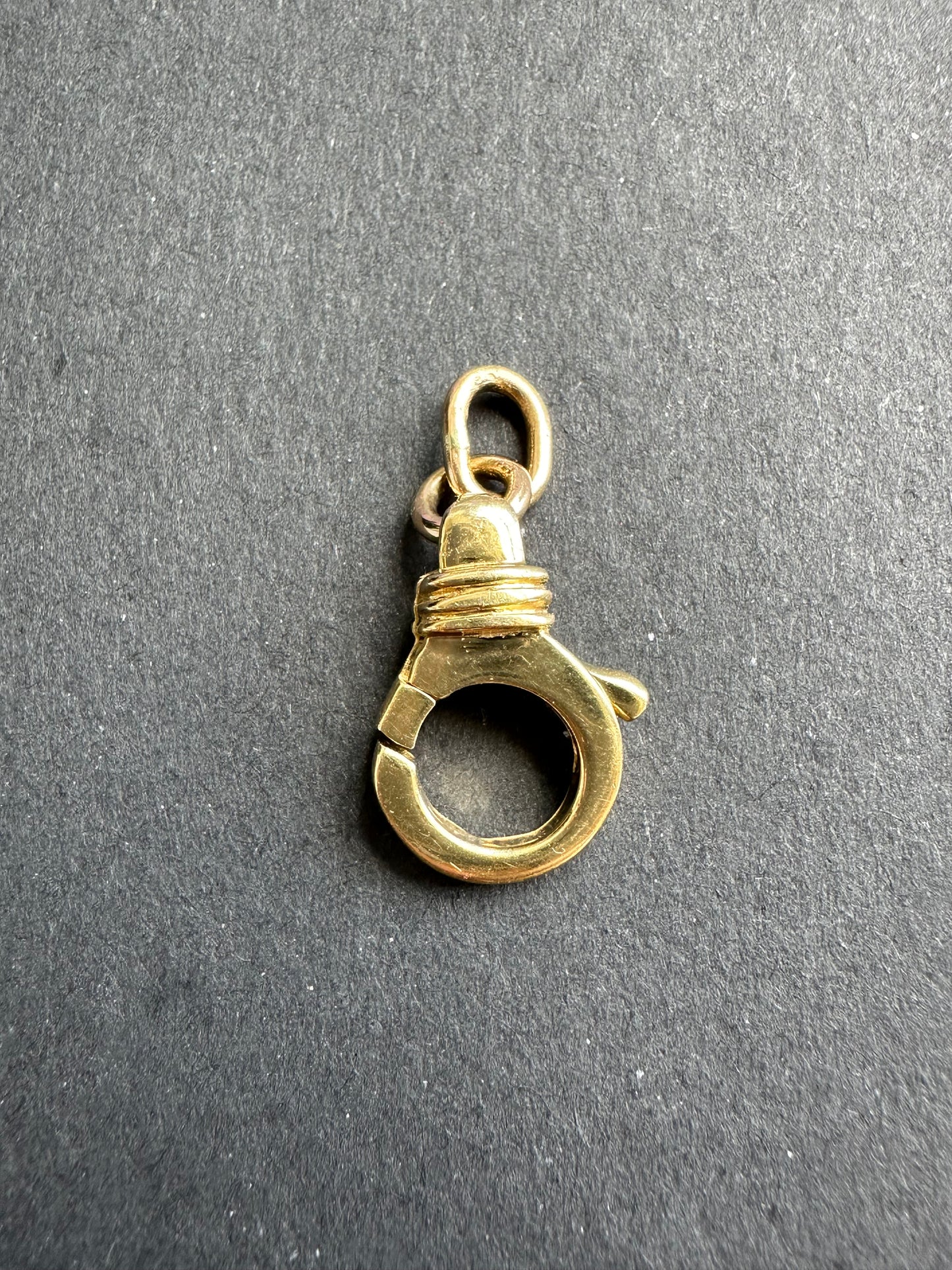 [ON RESERVE] Vintage 18K Gold Carabiner Charm Holder