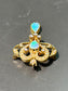 Victorian 14K Gold Opal Diamond Seed Pearl Brooch Pendant