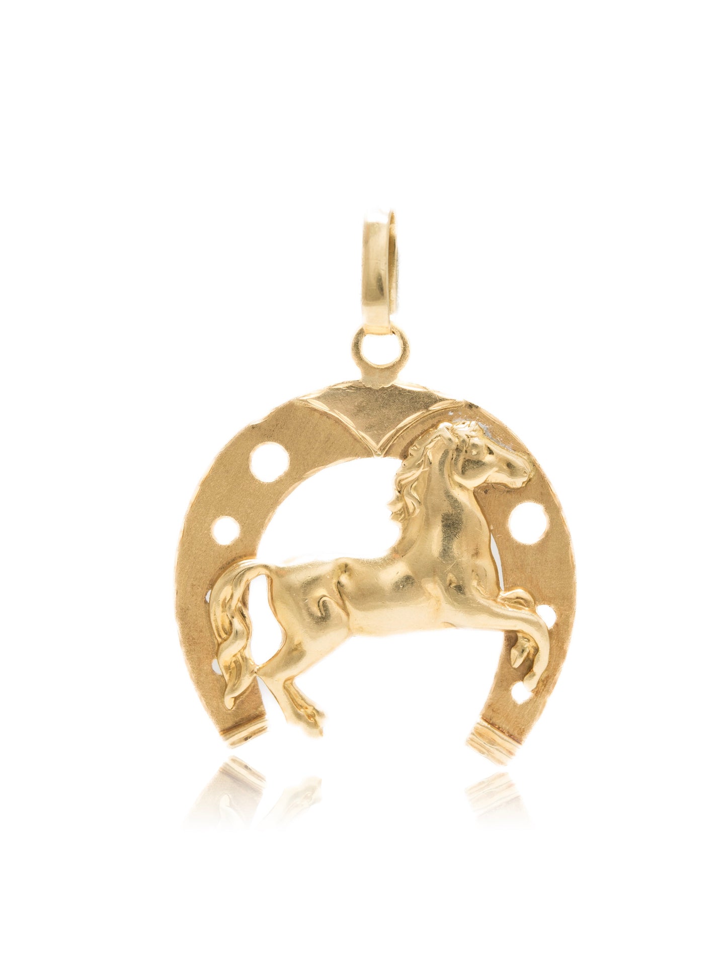 Vintage 14K Gold Large Horse Shoe Pendant