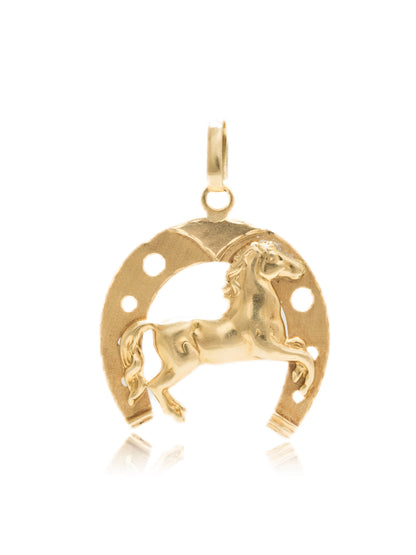 Vintage 14K Gold Large Horse Shoe Pendant