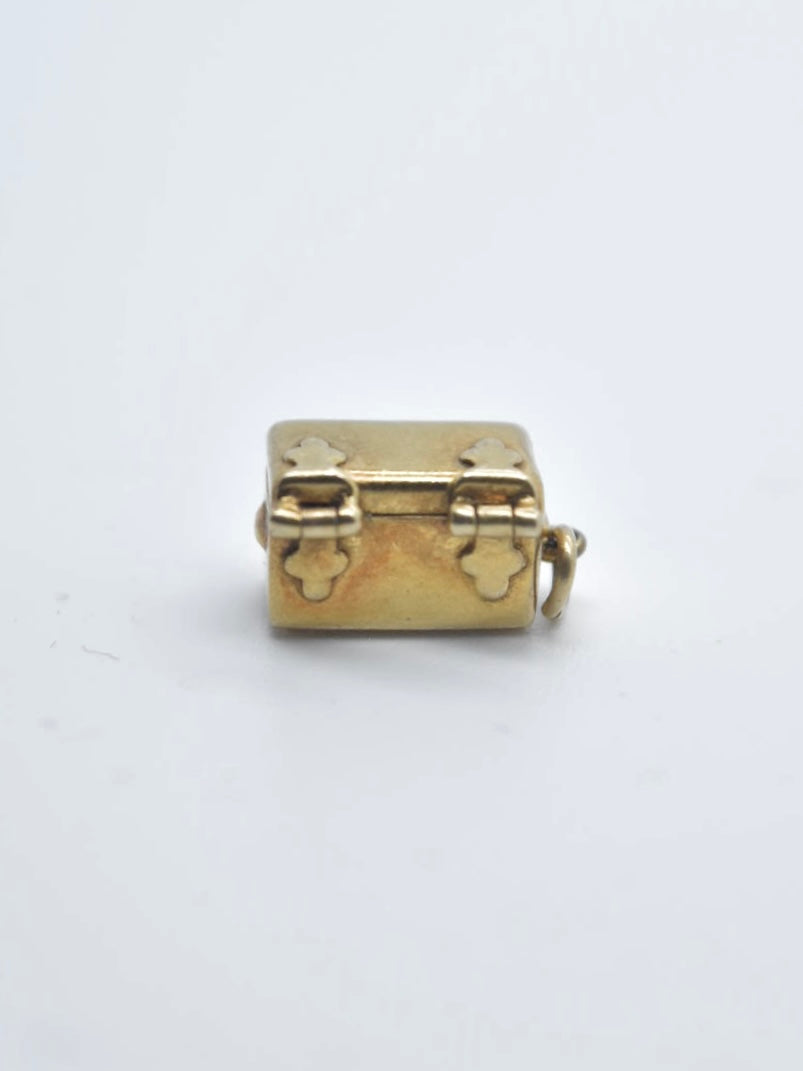 Vintage 10K Gold Articulated “Hope” Treasure Chest Charm