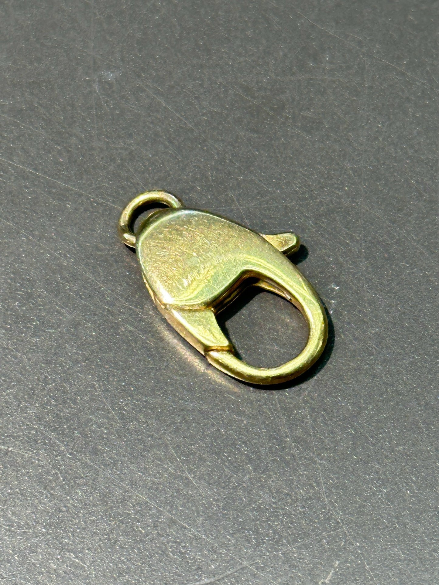 Vintage 14K Gold Large Round Clasp Charm Holder