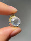 18K Yellow Gold Faceted Moonstone Sapphire Crescent Charm