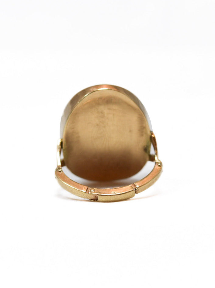 Antique 14K Yellow Gold 0.7 CTW Starburst Garnet Cabochon Ring