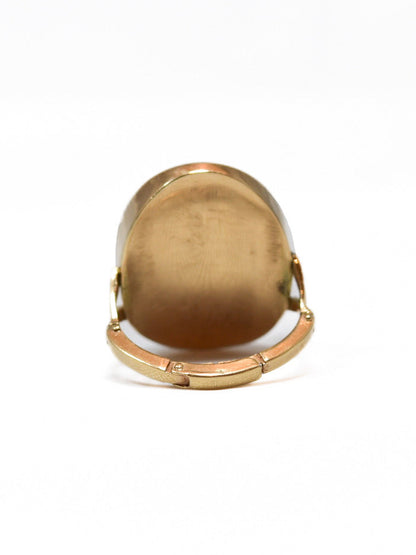 Antique 14K Yellow Gold 0.7 CTW Starburst Garnet Cabochon Ring