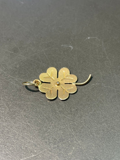 Vintage 18K Yellow Gold Four Leaf Clover Charm